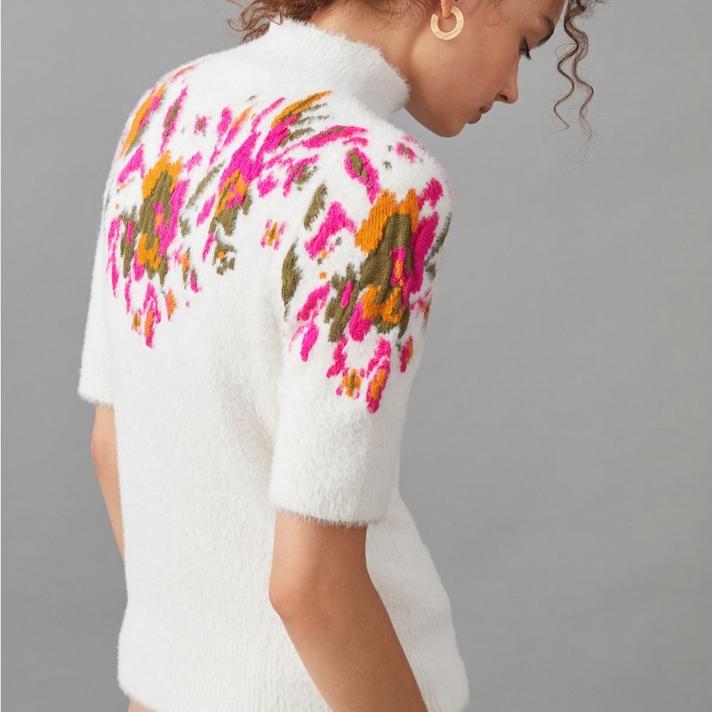 Mock Neck Eyelash Sweater